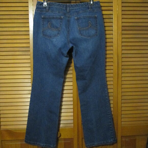 Loft jeans curvy bootcut denim blue jeans with stretch size 14 - Picture 8 of 8